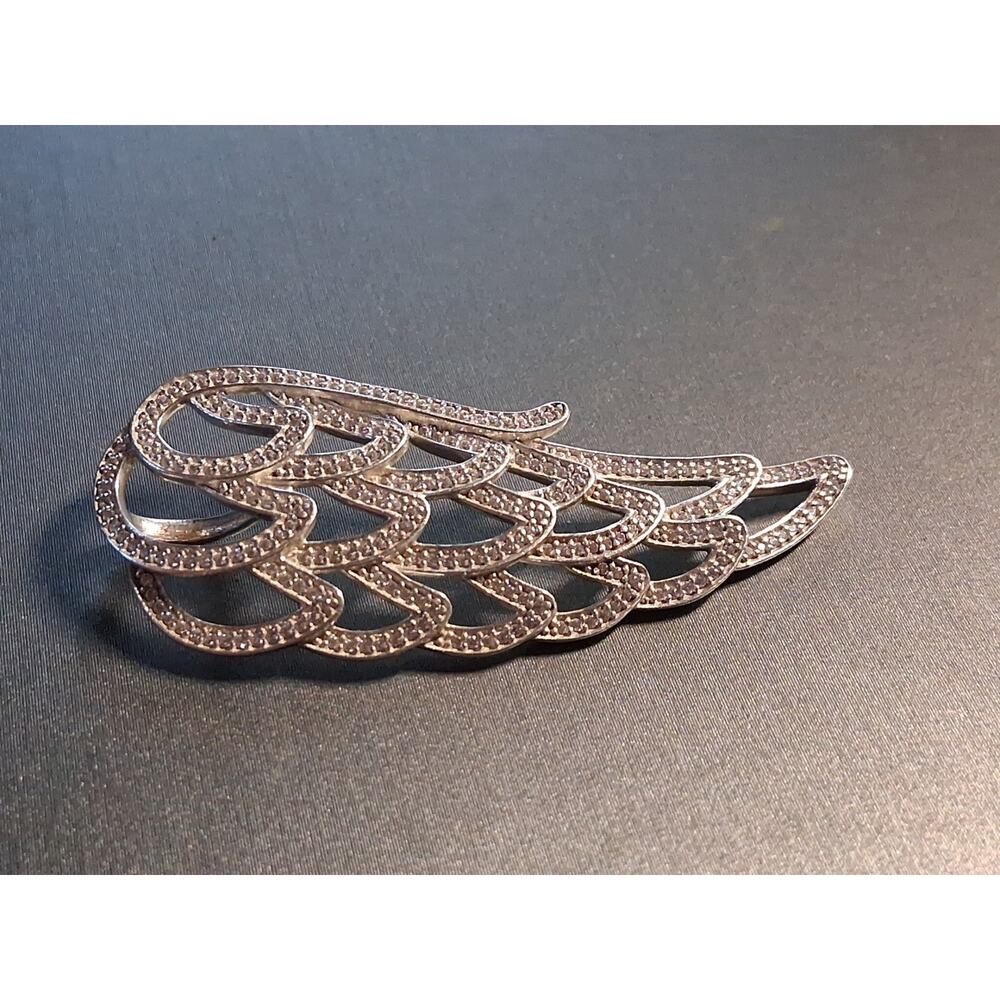 Authentic Pandora Retired Angel Wing Pendant. Pave. 925 Sterling Silver. - Picture 4 of 5